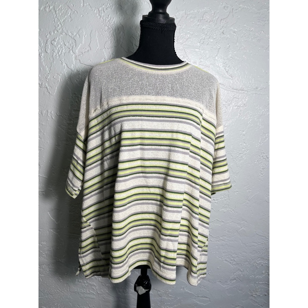 Doe & Rae NWT Oversized Striped Mesh Knit Tunic Top Large
